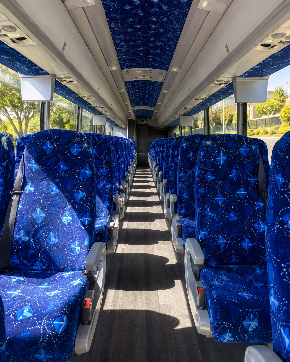 columbia charter bus rental interior